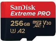 SanDisk Extreme Pro - Flash-Speicherkarte - 256GB - A2 / Video Class V30 / UHS-I U3 / Class10 - microSDXC UHS-I (SDSQXCZ-256G-GN6MA) 