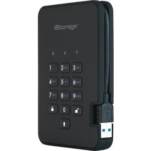 iStorage diskAshur 2 - Festplatte - verschlsselt - 2TB - extern (tragbar) - USB 3,1 Gen1 - 5400 U/min - Puffer: 8MB - FIPS 197 - 256-Bit-AES - Phantomschwarz (IS-DA2-256-2000-B) 