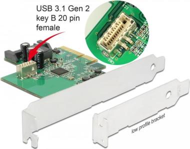 DELOCK PCIe Card > USB 3.1 Gen2 KeyB 20Pin Bu 