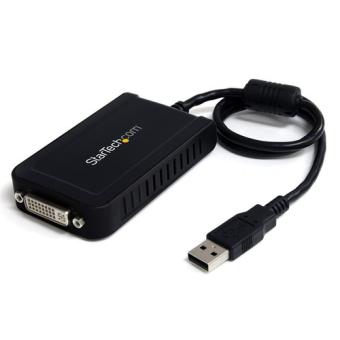StarTech.com USB auf DVI Video Adapter - Externe Multi Monitor Grafikkarte - 1920x1200 - Externer Videoadapter - 32MB SDRAM - USB2.0 - DVI - Schwarz (USB2DVIE3) 