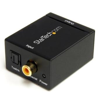 StarTech.com SPDIF Digital Koaxial und Toslink (Optisch) auf Stereo RCA Audio Konverter - Digitaler Audiokonverter (koaxial/optisch) - Schwarz (SPDIF2AA) 