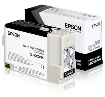 Epson SJIC20P(K) - Schwarz - Original - Tintenpatrone - fr TM C3400BK (C33S020490) 