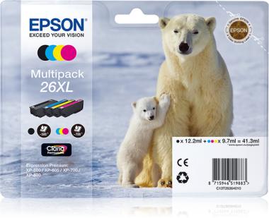 Epson 26XL Multipack - Druckerpatrone - 1 x Schwarz, Gelb, Cyan, Magenta (C13T26364010) 