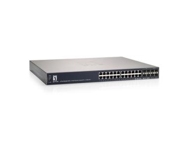 LevelOne Switch 24xGE GTP-2880 4xSFP 4xGSFP     185W 24xPoE 