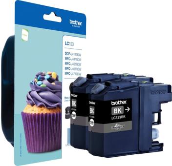 Brother LC-123BKBP2DR Twin Pack Blistertintenset CMYK bis zu je 600 Seiten 