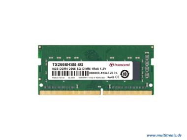 Transcend - DDR4 - 8 GB - SO DIMM 260-PIN - 2666 MHz / PC4-21300 - CL19 - 1.2 V - ungepuffert - non-ECC 