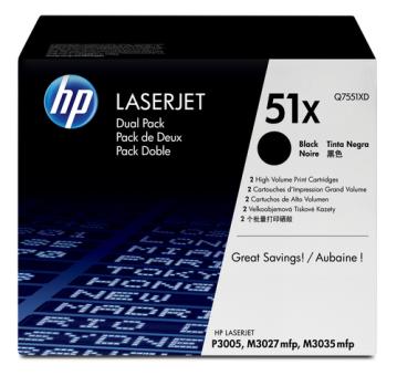 HP Q7551XD Dual Pack Toner Schwarz 