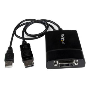 StarTech.com DisplayPort auf Dual Link DVI Aktiv Konverter mit Stromversorgung ber USB - Videokonverter - Schwarz (DP2DVID2) 