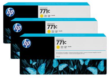 Hewlett-Packard HP 771C - 3er-Pack - Gelb - Original - Tintenpatrone - fr DesignJet Z6200 (B6Y34A) 