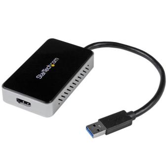 StarTech.com USB3.0 to HDMI External Video Card Adapter with 1-Port USB Hub - Externer Videoadapter - T5-302 - 16MB DDR2 - SuperSpeed USB3.0 - HDMI - Schwarz (USB32HDEH) 