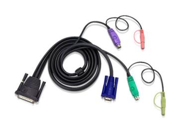 ATEN - Tastatur- / Video- / Maus- / Audio-Kabel - PS/2, 6-polig, HD-15, Mini-Phone Mono 3,5 mm, Mini-Phone Stereo 3,5 mm (M) - DB-25 (M) - 5 m (2L-1705P) 