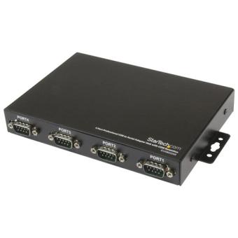 StarTech.com USB2.0 auf 4x Seriell Adapter - USB zu RS232 / DB9 Konverter (COM) - Serieller Adapter - USB - RS-232 x 4 - Schwarz (ICUSB2324X) 