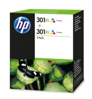 Hewlett-Packard HP 301XL - D8J46AE - Druckerpatrone - Hohe Ergiebigkeit - 2 x Farbe (Cyan, Magenta, Gelb) - 330 Seiten (D8J46AE) 