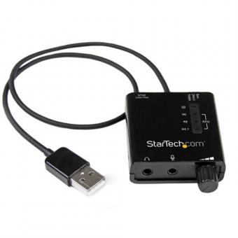 StarTech.com USB Audio Adapter - Externe USB Soundkarte mit SPDIF Digital Audio - Schwarz - Soundkarte - 24-Bit - 96 kHz - Stereo - USB2.0 (ICUSBAUDIO2D) 
