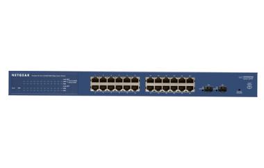 NETGEAR ProSafe GS724Tv4 - Switch - L2+ - verwaltet - 24 x 10/100/1000 + 2 x Gigabit SFP - Desktop, an Rack montierbar (GS724T-400EUS) 