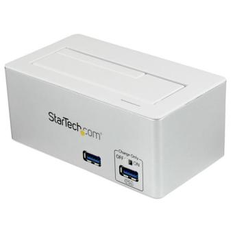 StarTech.com USB3.0 auf SATA / SSD Dockingstation mit integriertem USB Schnelllade-Hub und UASP-Untersttzung fr SATA 6GB/s - Wei - Speicher-Controller - 6,4 cm, 8,9 cm (2.5 Zoll, 3.5 Zoll) - SATA 6Gb/s - 6GBps - USB3.0 - Wei &amp; Silber (SDOCKU33HW) 