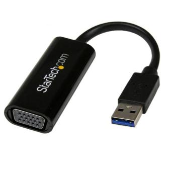 StarTech.com Slim USB3.0 auf VGA Multi Monitor Adapter - Externer Video Adapter mit 1920x1200 / 1080p - Externer Videoadapter - T5-302 - SuperSpeed USB3.0 - D-Sub - Schwarz (USB32VGAES) 