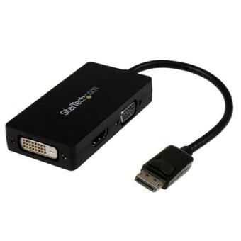 StarTech.com 3-in1 DispalyPort auf HDMI / DVI / VGA Adapter / Konverter - Schwarz - Videokonverter - DisplayPort - DVI, HDMI, VGA - Schwarz 