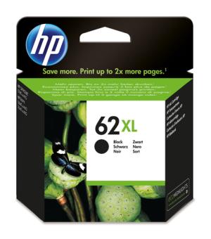 HP 62XL - 12 ml - Hohe Ergiebigkeit - Schwarz - Original - Tintenpatrone - fr Envy 55XX, 56XX, 76XX, Officejet 200, 250, 57XX, 8040 