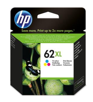 HP 62XL - Hohe Ergiebigkeit - Farbe (Cyan, Magenta, Gelb) - Original - Tintenpatrone - fr Envy 55XX, 56XX, 76XX, Officejet 200, 250, 252, 57XX, 8040 
