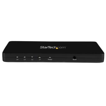 StarTech.com 4K HDMI 4-Port Video Splitter - 1x2 HDMI Splitter w - Solid Aluminum Housing - 4K @ 30 Hz - Video/Audio-Schalter - 4 x HDMI - Desktop (ST124HD4K) 