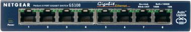 NETGEAR ProSafe GS108 8 Port Gigabit Desktop Switch - Switch - 8 Anschlsse - EN, Fast EN, Gigabit EN - 10Base-T, 100Base-TX, 1000Base-T (GS108GE) 
