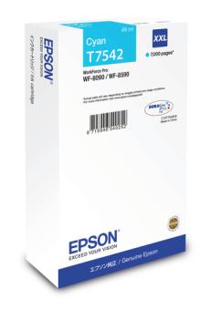 Epson T7542 - Gre XXL - Cyan - Original - Tintenpatrone - fr WorkForce Pro WF-8090, WF-8090 D3TWC, WF-8090DW, WF-8590, WF-8590 D3TWFC, WF-8590DWF (C13T754240) 