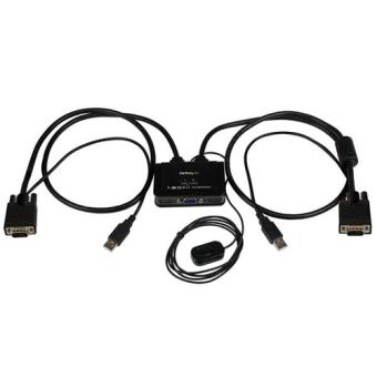 StarTech.com 2 Port USB VGA Cable KVM Switch - USB Powered with Remote - KVM-Switch - USB - 2 x KVM port(s) - 1 lokaler Benutzer - Desktop (SV211USB) 