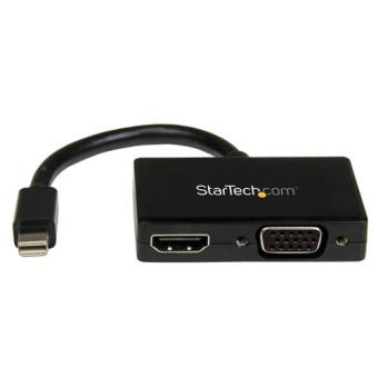 StarTech.com Travel A/V adapter: 2-in-1 Mini DisplayPort to HDMI or VGA converter - Videokonverter - Schwarz (MDP2HDVGA) 