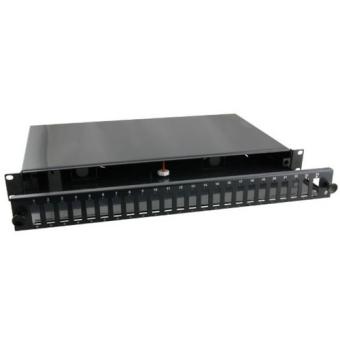 Spleibox 24SC(D)-Front ausziehbar, RAL9005, 1HE (53600TS.3) 