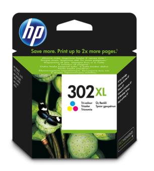 HP 302XL - Hohe Ergiebigkeit - farbstoffbasiert dreifarbig - Original - Tintenpatrone - fr Deskjet 11XX, 21XX, 36XX, Envy 45XX, Officejet 38XX, 46XX, 52XX 