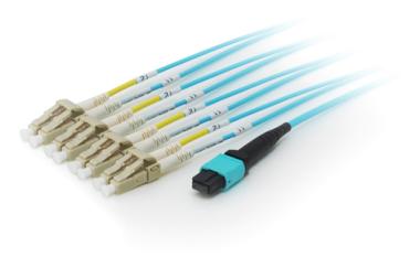 Equip Pro - Patch-Kabel - MTP Multimode (W) - LC Multi-Mode (M) - 7,0m - Glasfaser - 50/125 Mikrometer - OM4 - Aquamarin (25556407) 