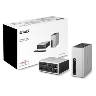 Club3D 4K Mini-Dockingst USB3 ->4xUSB3/HDMI/DVI/LAN silber retail 