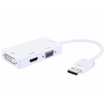 Techly IADAP-DP-COMBOF2. Anschluss 1: DisplayPort, Anschluss 2: HDMI, DVI, VGA, Steckerverbindergeschlecht: Male connector / Female connector, Kabellnge: 0,15 m. Produktfarbe: Wei (IADAP-DP-COMBOF2) 