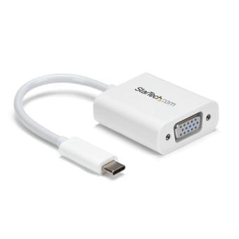 StarTech.com USB-C to VGA Adapter - Externer Videoadapter - USB Type-C - D-Sub - wei - fr Apple MacBook (CDP2VGAW) 