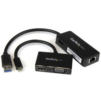 STARTECH.COM 2-in-1 Adapter Kit fr Surface und Surface Pro 4 / 3 / Surface 3 - mDP auf HDMI oder VGA - USB 3.0 zu GbE 
