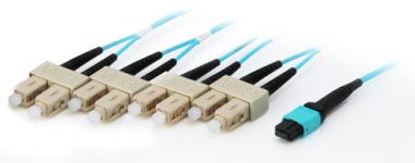 Equip Pro - Patch-Kabel - MTP Multimode (W) - SC multi-mode (M) - 20,0m - Glasfaser - 50/125 Mikrometer - OM4 - Aquamarin (25557807) 