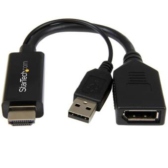Startech HDMI Adapter 0,15m HDMI zu DP + USB Strom 4K St./Bu. schwarz 