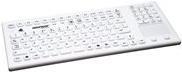 GETT InduProof TOUCH USB (CH) Silikontastatur IP68 Reinigungsfunktion desinfizierbar Touchpad weiss 107 Tasten (KG23204) 
