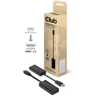 Club 3D DisplayPort Adapter 0,18m mDP zu HDMI 2.0 UHD aktiv St./Bu. CAC-1170 