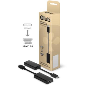 Club 3D USB 3,1 Type C to HDMI 2,0 UHD Active Adapter - Externer Videoadapter - HDMI - USB 3,1 - HDMI (CAC-1504) 