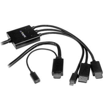 StarTech.com 2m HDMI, DisplayPort oder Mini DisplayPort auf HDMI Konverter Kabel - HDMI, DP oder Mini DP zu HDMI Adapterkabel - Videoanschlu - DisplayPort / HDMI - HDMI, DisplayPort, Mini DisplayPort (M) bis HDMI, Mikro-USB Typ B (nur Strom) - 2 m - Schw 