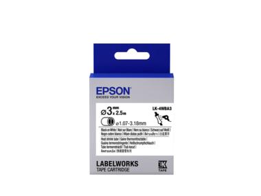 Epson LabelWorks LK-4WBA3 - Schrumpfschlauch - Schwarz auf Wei - Roll (0,3 cm x 2,5 m) 1 Rolle(n) - fr LabelWorks LW-1000P, LW-300, LW-300L, LW-400, LW-400L, LW-400VP, LW-600P, LW-700, LW-900P (C53S654903) 