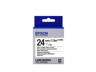 Epson LabelWorks LK-6WB2 - Magnetband - Schwarz auf Wei - Rolle (2,4 cm x 1,5 m) 1 Rolle(n) - fr LabelWorks LW-300L, LW-400L, LW-600P, LW-700, LW-900P (C53S656003) 
