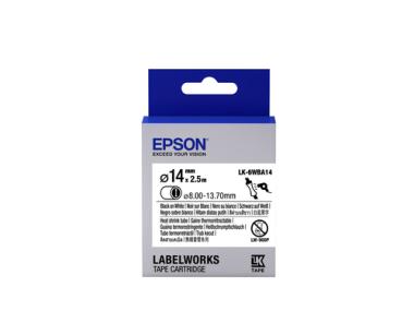 Epson LabelWorks LK-6WBA14 - Schrumpfschlauch - Schwarz auf Wei - Roll (1,4 cm x 2,5 m) 1 Rolle(n) - fr LabelWorks LW-1000P, LW-300L, LW-400L, LW-600P, LW-700, LW-900P (C53S656903) 