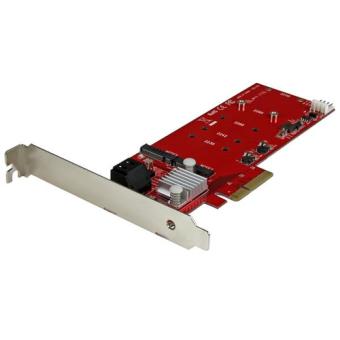 StarTech.com 2x M.2 NGFF SSD RAID Karte plus 2x SATA III Ports - PCIe - Speichercontroller (RAID) - M.2 ( M.2 ) - M.2 Card / SATA 6Gb/s - 6 GBps - RAID 0, 1, 10, JBOD - PCIe 2.0 x2 