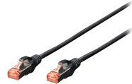 DIGITUS Professional - Patch-Kabel - RJ-45 (M) bis RJ-45 (M) - 3,0m - SFTP, PiMF - CAT 6 - IEEE 802,3 - halogenfrei, geformt, ohne Haken, verseilt - Schwarz (Packung mit 10) (DK-1644-030-BL-10) 