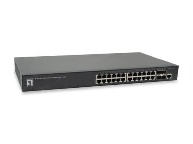 LevelOne GEL-2861 - Switch - verwaltet - 24 x 10/100/1000 + 4 x Gigabit SFP - Desktop, an Rack montierbar 