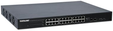 Intellinet Switch 24x GE Network Gigabit PoE+ 2 SFP+10G 
