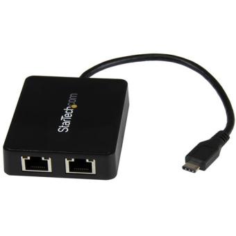STARTECH.COM USB-C auf Dual-Gigabit Ethernet Adapter mit USB (Typ-A) Anschluss - USB Type-C Gigabit Netzwerk Adapter 